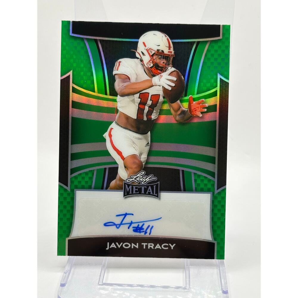 2025 Leaf Metal Javon Tracy Prismatic Green Auto 5/8 SP Minnesota Golden Gophers
